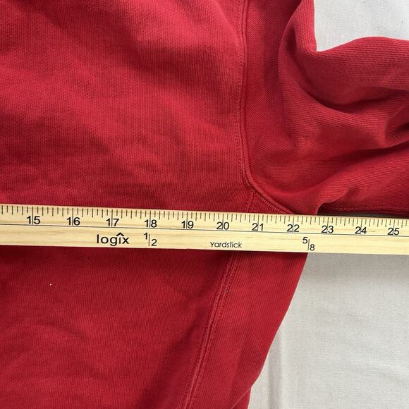 Vintage Polo Ralph Lauren Sweatshirt Hoodie Size Medium Red Full Zip Distress - Picture 11 of 11